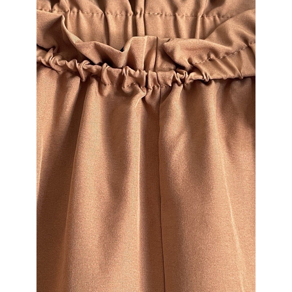 Shein Beige Paperbag Waist Jogger High Rise Pants Large Ruffle Hem Fall Winter - Picture 12 of 12